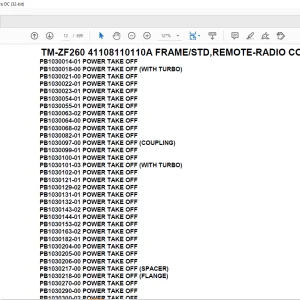 Tadano Crane TM-ZF260 41108110110A FRAME/STD,REMOTE-RADIO CONT.Parts Manual - PDF DOWNLOAD