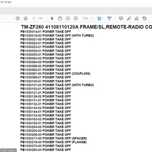 Tadano Crane TM-ZF260 41108110120A FRAME/SL,REMOTE-RADIO CONT. Parts Manual - PDF