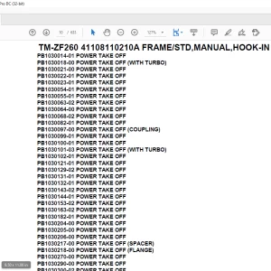 Tadano Crane TM-ZF260 41108110210A FRAME/STD,MANUAL,HOOK-IN Parts Manual - PDF DOWNLOAD