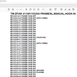 Tadano Crane TM-ZF260 41108110220A FRAMESL,MANUAL,HOOK-IN Parts Manual - PDF DOWNLOAD