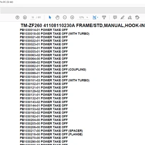 Tadano Crane TM-ZF260 41108110230A FRAME/STD,MANUAL,HOOK-IN Parts Manual - PDF DOWNLOAD