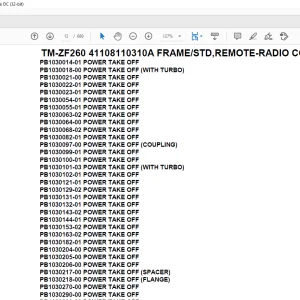 Tadano Crane TM-ZF260 41108110310A FRAME/STD,REMOTE-RADIO CONT.,HOOK-IN Parts Manual - PDF