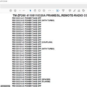 Tadano Crane TM-ZF260 41108110320A FRAME/SL,REMOTE-RADIO CONT.,HOOK-IN Parts Manual - PDF