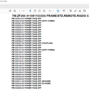 Tadano Crane TM-ZF260 41108110330A FRAME/STD,REMOTE-RADIO CONT.,HOOK-IN Parts Manual - PDF