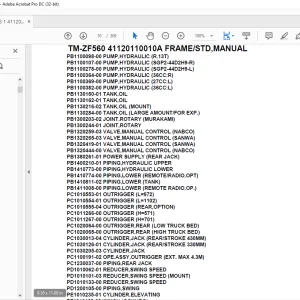 Tadano Crane TM-ZF560 41120110010A FRAME/STD MANUAL Parts Manual - PDF DOWNLOAD