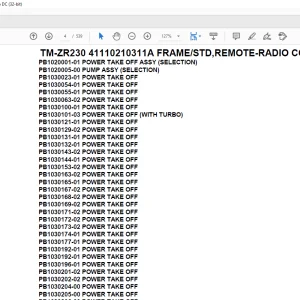 Tadano Crane TM-ZR230 41110210311A FRAME/STD,REMOTE-RADIO CONT.,HOOK-IN Parts Manual