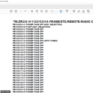 Tadano Crane TM-ZR230 41110210331A FRAME/STD,REMOTE-RADIO CONT.,HOOK-IN Parts Manual