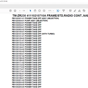 Tadano Crane TM-ZR230 41110210710A FRAME/STD,RADIO CONT.,NABI HOOK Parts Manual - PDF