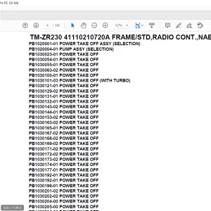 Tadano Crane TM-ZR230 41110210720A FRAME/STD,RADIO CONT.,NABI HOOK Parts Manual - PDF