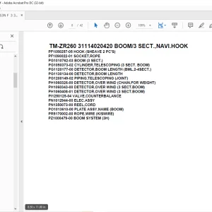 Tadano Crane TM-ZR260 31114020420 BOOM/3 SECT.,NAVI.HOOK Parts Manual - PDF DOWNLOAD