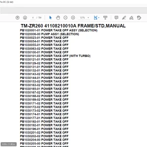 Tadano Crane TM-ZR260 41108210010A FRAME/STD,MANUAL Parts Manual - PDF DOWNLOAD