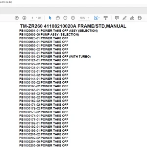 Tadano Crane TM-ZR260 41108210020A FRAME/STD,MANUAL Parts Manual - PDF DOWNLOAD