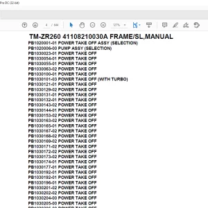 Tadano Crane TM-ZR260 41108210030A FRAME/SL,MANUAL Parts Manual - PDF DOWNLOAD