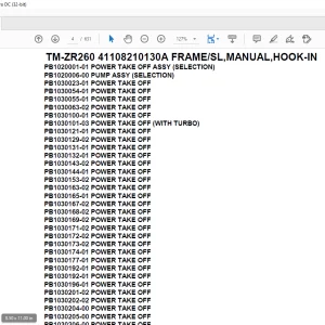 Tadano Crane TM-ZR260 41108210130A FRAME/SL,MANUAL,HOOK-IN Parts Manual - PDF DOWNLOAD