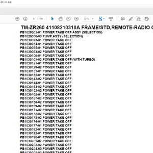 Tadano Crane TM-ZR260 41108210310A FRAME/STD,REMOTE-RADIO CONT.,HOOK-IN Parts Manual - PDF DOWNLOAD
