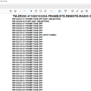 Tadano Crane TM-ZR260 41108210321A FRAME/STD,REMOTE-RADIO CONT.,HOOK-IN Parts Manual - PDF DOWNLOAD