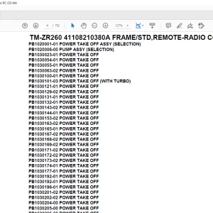 Tadano Crane TM-ZR260 41108210380A FRAME/STD,REMOTE-RADIO CONT.,HOOK-IN Parts Manual - PDF DOWNLOAD