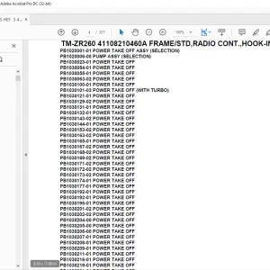 Tadano Crane TM-ZR260 41108210460A FRAME/STD,RADIO CONT.,HOOK-IN Parts Manual - PDF