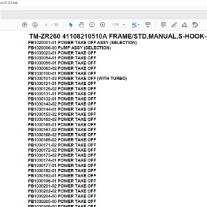 Tadano Crane TM-ZR260 41108210510A FRAME/STD,MANUAL,S-HOOK-IN Parts Manual - PDF DOWNLOAD