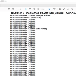 Tadano Crane TM-ZR260 41108210530A FRAME/STD,MANUAL,S-HOOK-IN Parts Manual - PDF DOWNLOAD