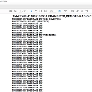 Tadano Crane TM-ZR260 41108210630A FRAME/STD,REMOTE-RADIO CONT.,S-HOOK-IN Parts Manual - PDF DOWNLOAD