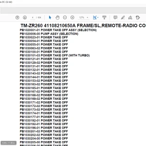 Tadano Crane TM-ZR260 41108210650A FRAME/SL,REMOTE-RADIO CONT.,S-HOOK-IN Parts Manual - PDF DOWNLOAD