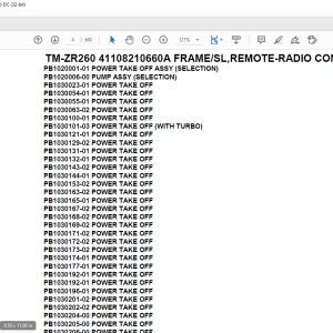 Tadano Crane TM-ZR260 41108210660A FRAME/SL,REMOTE-RADIO CONT.,S-HOOK-IN Parts Manual - PDF DOWNLOAD