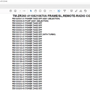 Tadano Crane TM-ZR260 41108210670A FRAME/SL,REMOTE-RADIO CONT.,S-HOOK-IN Parts Manual - PDF DOWNLOAD