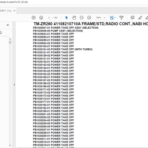 Tadano Crane TM-ZR260 41108210710A FRAME/STD,RADIO CONT.,NABI HOOK Parts Manual - PDF DOWNLOAD