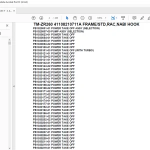 Tadano Crane TM-ZR260 41108210711A FRAME/STD,RAC,NABI HOOK Parts Manual - PDF DOWNLOAD