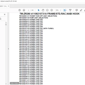 Tadano Crane TM-ZR260 41108210731A FRAME/STD,RAC,NABI HOOK Parts Manual - PDF DOWNLOAD