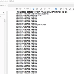 Tadano Crane TM-ZR260 41108210741A FRAME/SL,RAC,NABI HOOK Parts Manual - PDF DOWNLOAD
