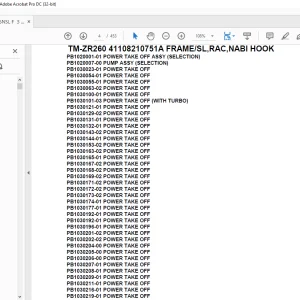 Tadano Crane TM-ZR260 41108210751A FRAME/SL,RAC,NABI HOOK Parts Manual - PDF DOWNLOAD