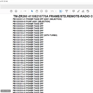 Tadano Crane TM-ZR260 41108210770A FRAME/STD,REMOTE-RADIO CONT.,HOOK-IN Parts Manual - PDF DOWNLOAD
