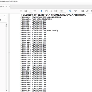 Tadano Crane TM-ZR260 41108210781A FRAME/STD,RAC,NABI HOOK Parts Manual  - PDF DOWNLOAD