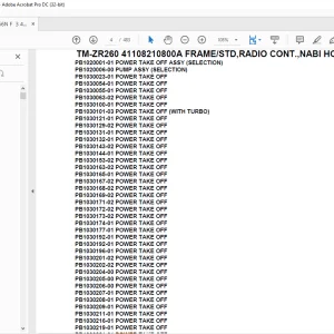 Tadano Crane TM-ZR260 41108210800A FRAME/STD,RADIO CONT.,NABI HOOK Parts Manual - PDF