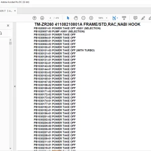 Tadano Crane TM-ZR260 41108210801A FRAME/STD,RAC,NABI HOOK Parts Manual - PDF