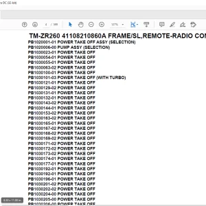 Tadano Crane TM-ZR260 41108210860A FRAME/SL,REMOTE-RADIO CONT.,HOOK-IN Parts Manual -  PDF DOWNLOAD
