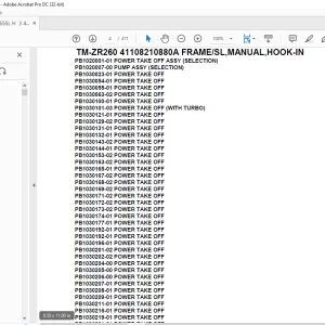Tadano Crane TM-ZR260 41108210880A FRAME/SL,MANUAL,HOOK-IN Parts Manual - PDF DOWNLOAD