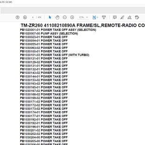 Tadano Crane TM-ZR260 41108210890A FRAME/SL,REMOTE-RADIO CONT.,HOOK-IN Parts Manual  - PDF DOWNLOAD