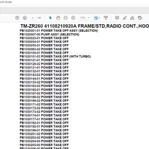 Tadano Crane TM-ZR260 41108210920A FRAME/STD,RADIO CONT.,HOOK-IN Parts Manual -PDF DOWNLOAD