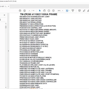 Tadano Crane TM-ZR260 41108211000A FRAME Parts Manual  - PDF DOWNLOAD