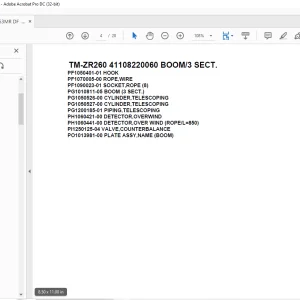 Tadano Crane TM-ZR260 41108220060 BOOM/3 SECT. Parts Manual - PDF DOWNLOAD