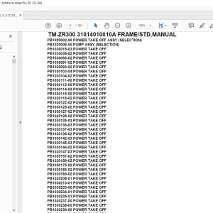 Tadano Crane TM-ZR300 31014010010A FRAME/STD,MANUAL Parts Manual - PDF DOWNLOAD