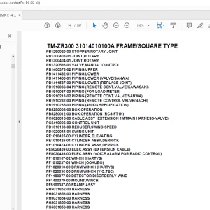 Tadano Crane TM-ZR300 31014010100A FRAME/SQUARE TYPE Parts Manual - PDF DOWNLOAD