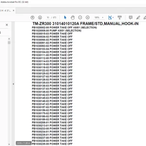 Tadano Crane TM-ZR300 31014010120A FRAME/STD,MANUAL,HOOK-IN Parts Manual - PDF DOWNLOAD
