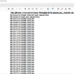 Tadano Crane TM-ZR300 31014010150A FRAME/STD,MANUAL,HOOK-IN Parts Manual - PDF DOWNLOAD