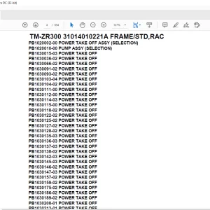 Tadano Crane TM-ZR300 31014010221A FRAME/STD,RAC Parts Manual - PDF DOWNLOAD