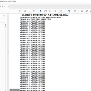 Tadano Crane TM-ZR300 31014010231A FRAME/SL,RAC Parts Manual - PDF DOWNLOAD