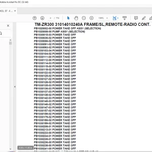 Tadano Crane TM-ZR300 31014010240A FRAME/SL,REMOTE-RADIO CONT. Parts Manual  - PDF DOWNLOAD